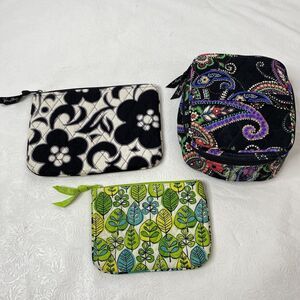 3 Vera Bradley Small Zip Cosmetic Bags